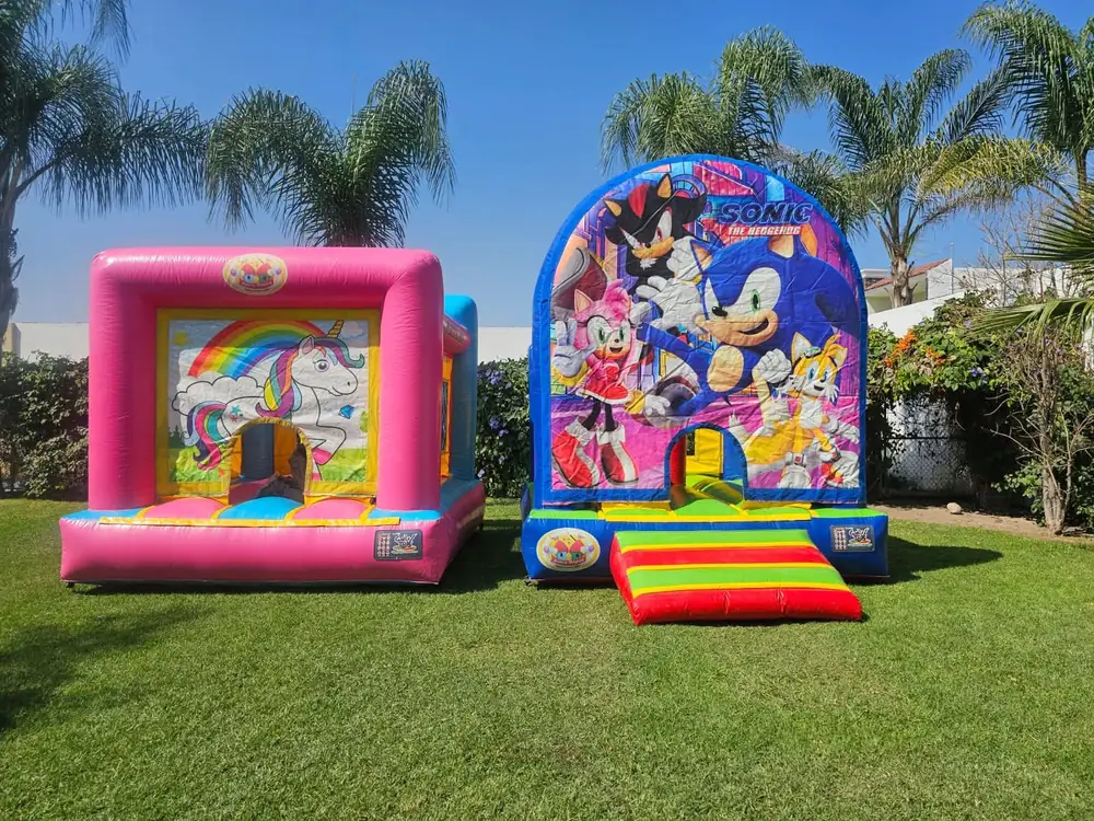 Inflables temáticos instalados para fiesta infantil